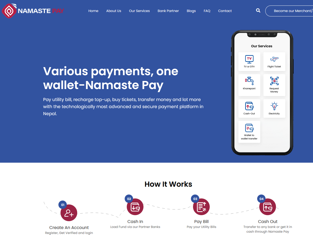 Namaste Pay Best Web Design Company In Nepal And Top Web Development 